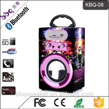 KBQ-08 4 inch 1200mAh battery mini small karaoke speaker system with mic input echo USB/TF/FM